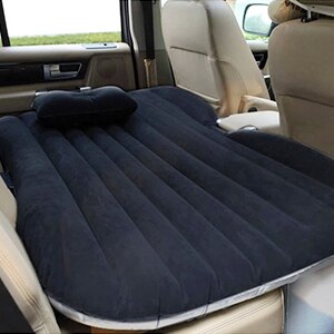 Colchones inflables para viajar en coche, cama universal para asiento trasero, sofá multifuncional, almohada, cojín y colchoneta para acampar al aire libre: Plata