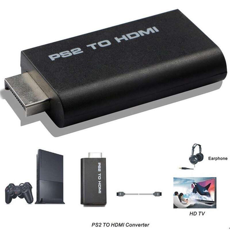 Voor PS2 Naar Hdmi-Compatibel 480i/480P/576i Audio Video Converter Adapter Met 3.5Mm Audio uitgang Ondersteunt Voor PS2 Display Modes