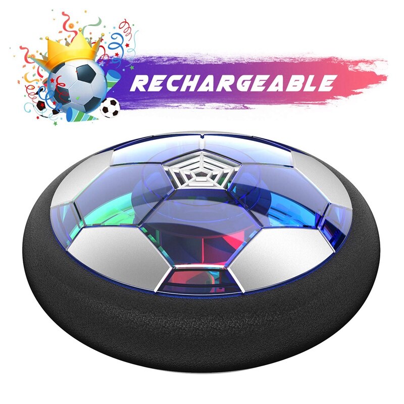 Kinderen Speelgoed Oplaadbare Air Power Voetbal Disc Indoor Drijvende Voetbal Met Led Licht Voor Jongens Meisjes Peuter