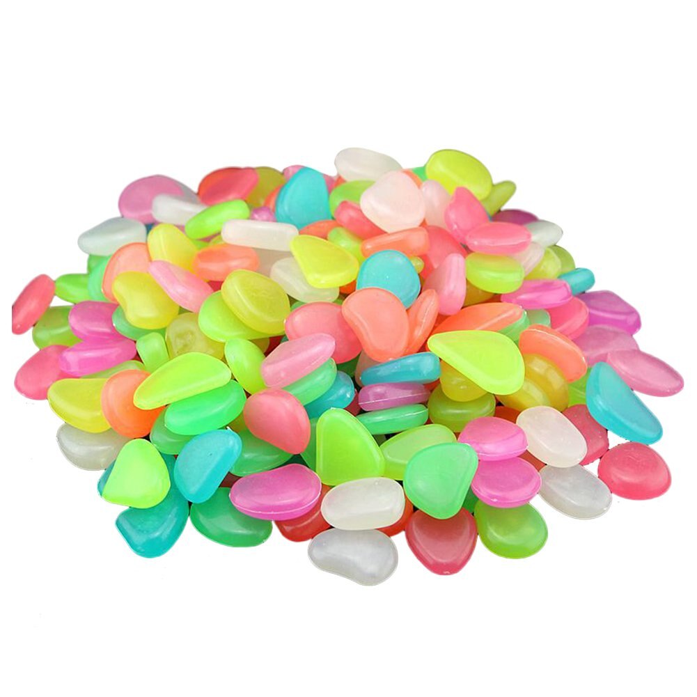 100Pcs Tuin Lichtgevende Steen Glow In Dark Pebble Tuinpad Aquarium Landschapsarchitectuur Decoratie Mooie Gloeiende Stenen: Multicolor