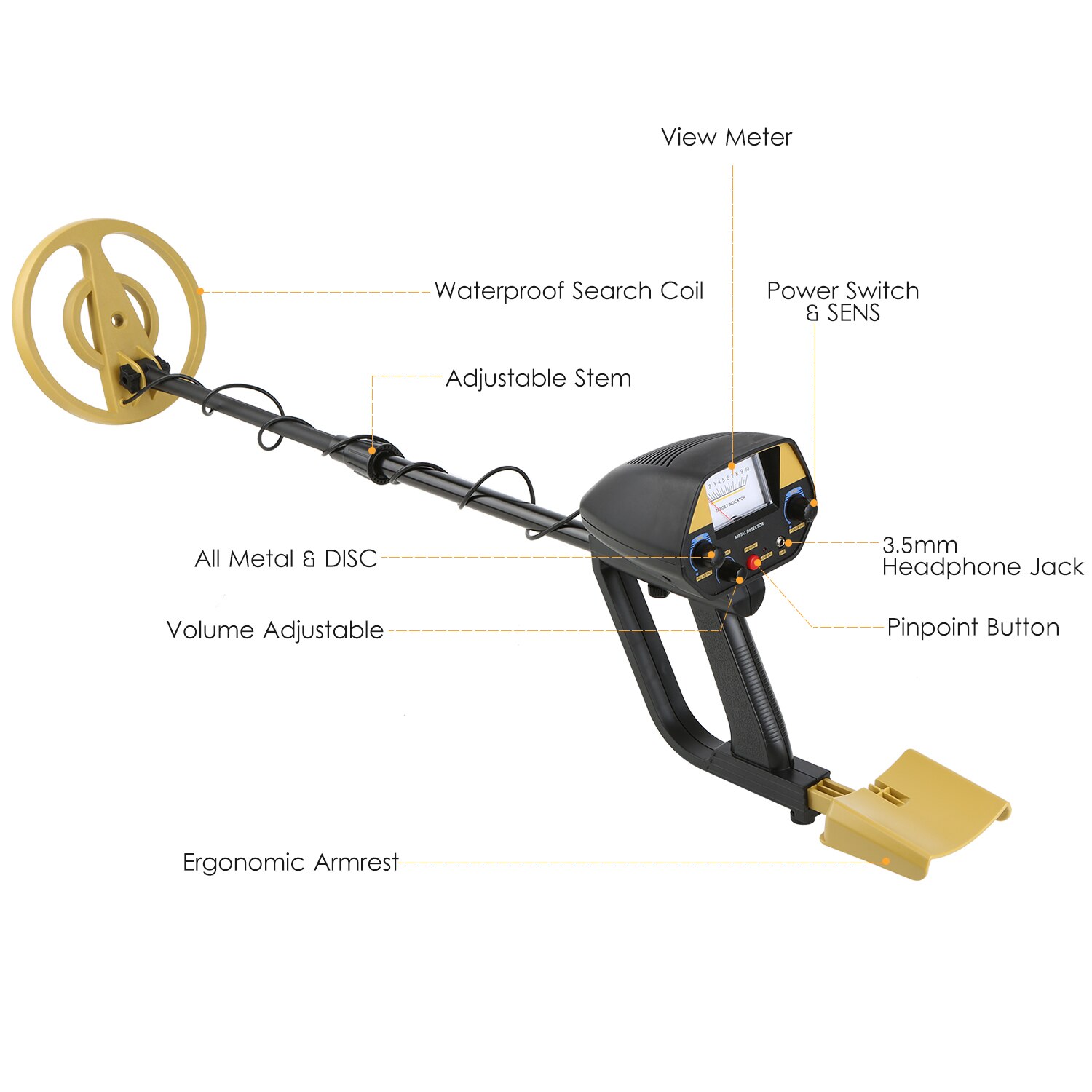 Handheld QC1039 Underground Metal Detector High Sensitivity Accuracy Metal Detecting Tool Underground Gold Metal Finder