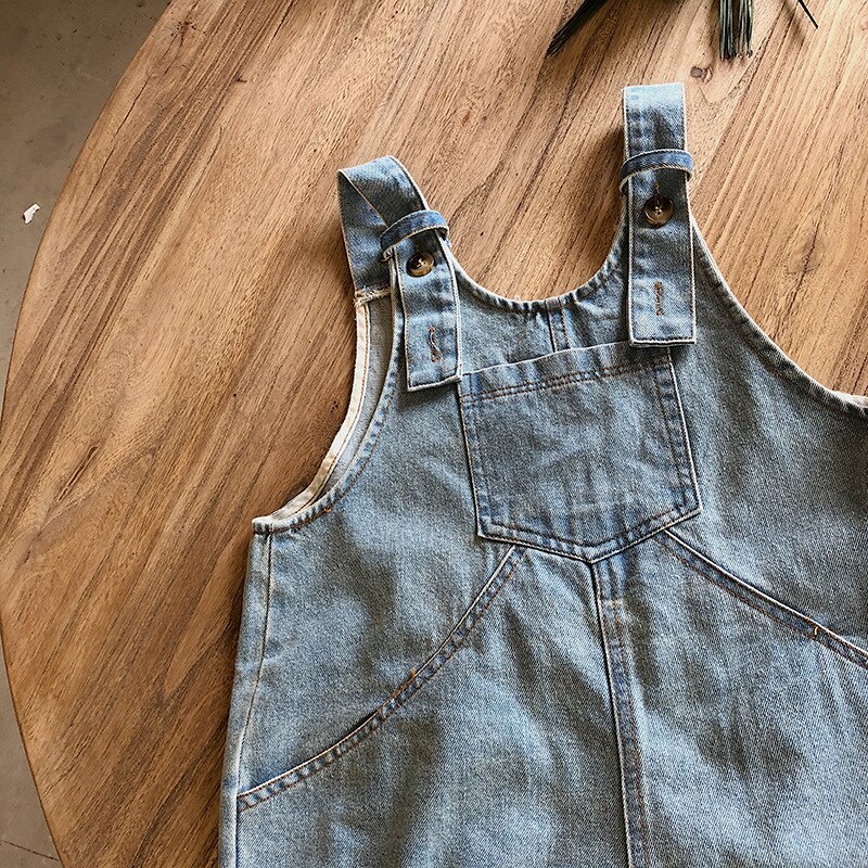 2020 autunno Nuovo Arrivo Delle Ragazze di Modo Denim Caot Bambini Tute E Salopette Del Bambino Della Tuta Della Ragazza