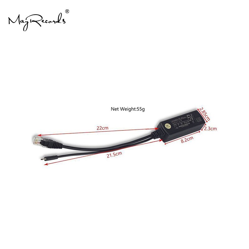 Popular PoE Splitter Power Over Ethernet 48V to 5V 2.4A Micro USB Adapter 12W