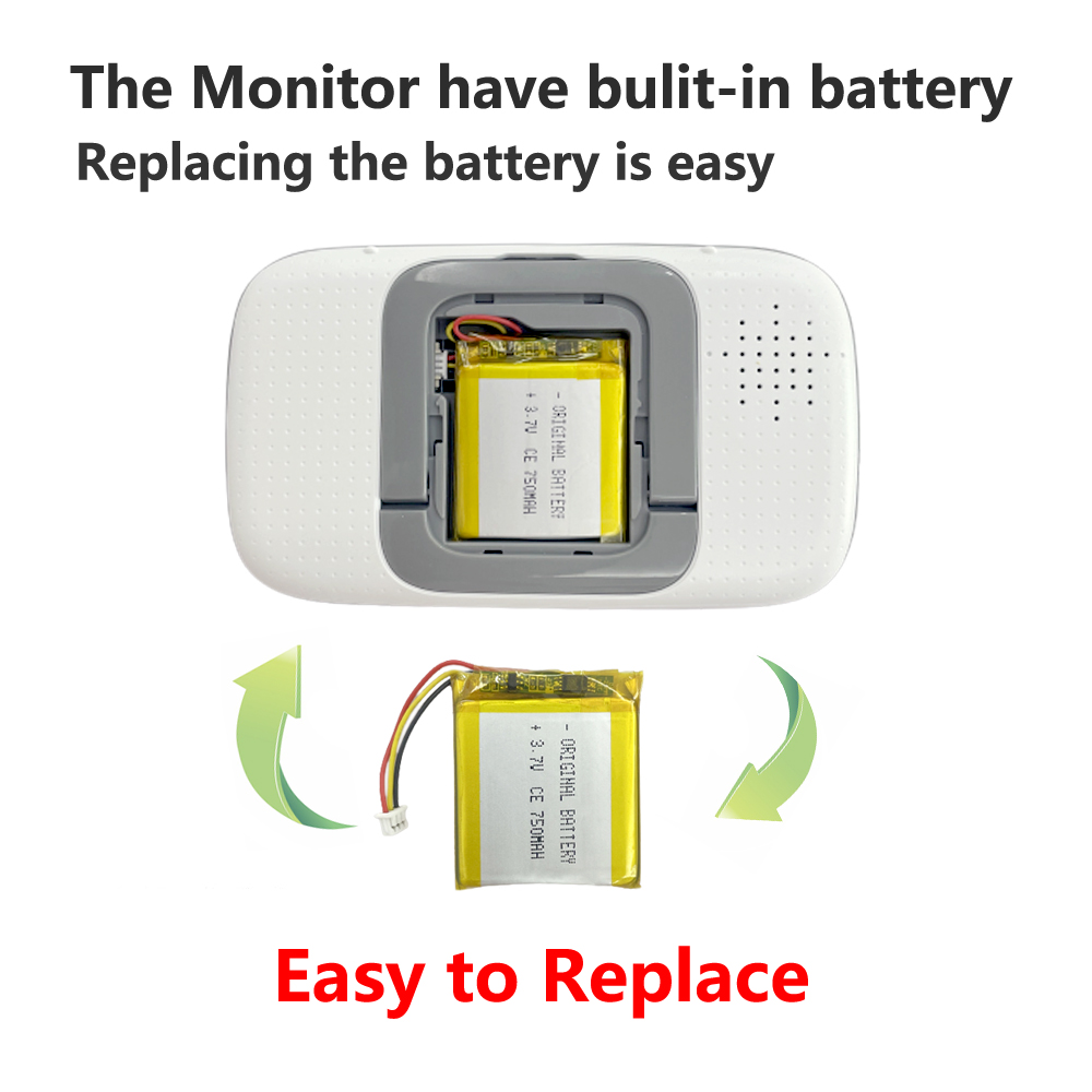 VB603 Baby Monitor Battery VB605 VB603 Battery ,3.7V 750mAh Replacement Battery USB Charger for Video Nanny Bebe Monitor BM603