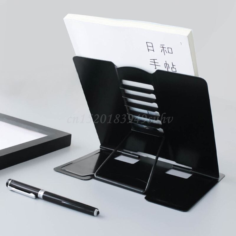 Portable Metal Adjustable Reading Book Holder Support Document Shelf Bookstand