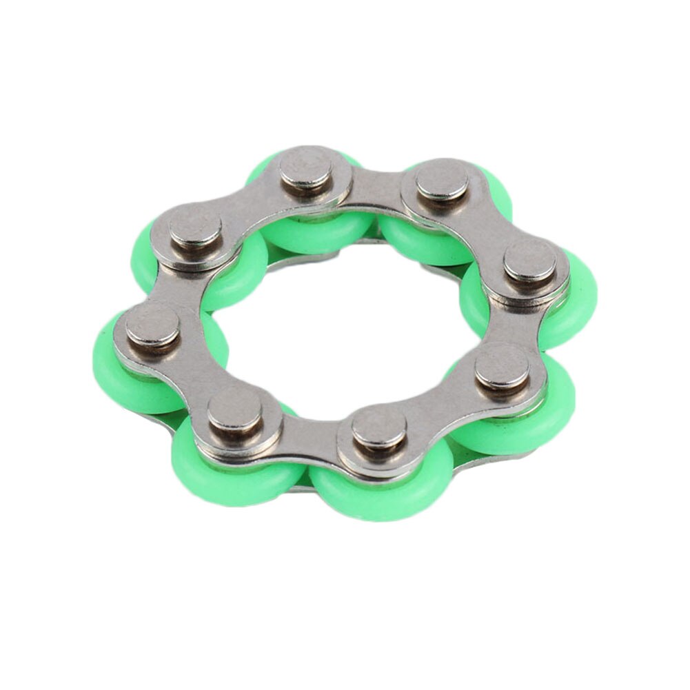 1Pcs Fietsketting Fidget Speelgoed Decompressie Keten Relief Druk Speelgoed Ontluchting Speelgoed Sleutelhanger Stress Relief Speelgoed Voor Volwassen: Green