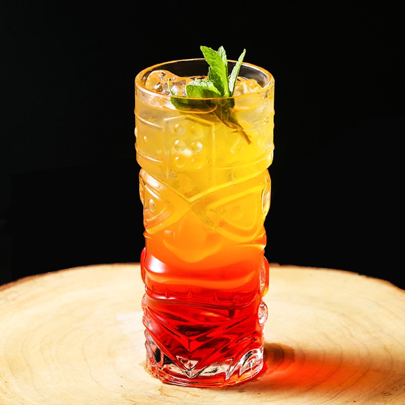 400ML Cocktail Glas Tiki Tasse transparent Grimasse Tasse Bleifreies groß Auge Tasse hawaiisch Saft Tasse Bahre Becher Zombie Tasse Bar Werkzeuge