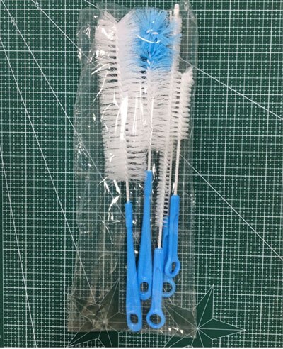 Bottle Brush Cleaner Set 5PCS Long Water Bottle and Straw Cleaning Brush Kitchen Wire Scrub Set for Most Bottles Washing: Blue