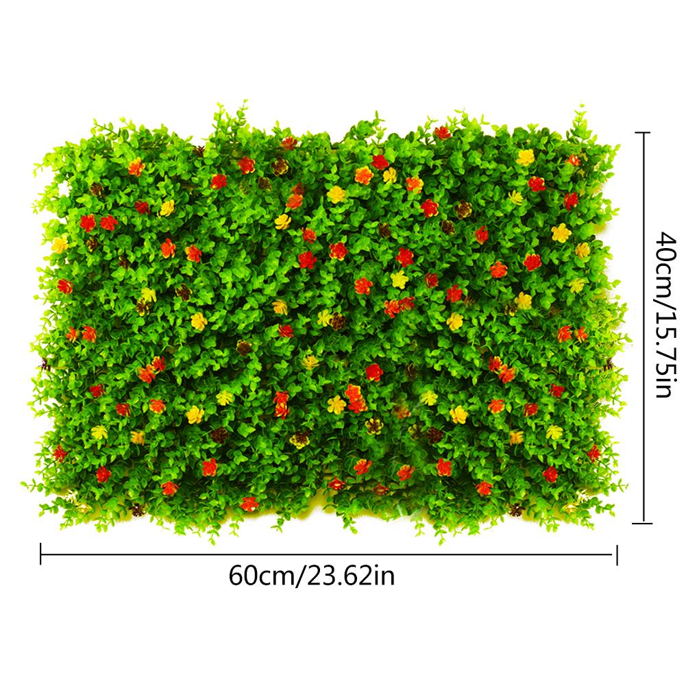 40*60CM Artificial Plant Hedge Fence With Flowers UV Protected Privacy Screen Garden Fence Decor For Indoor Outdoor Backyard