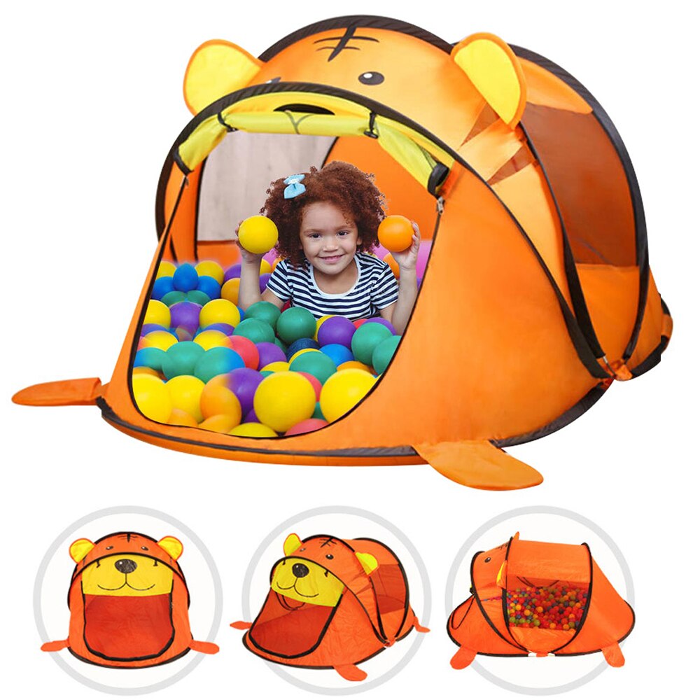 Hus tält kartong tiger spel tält för barn tipi tält för barn torr pool med bollar barn hus rum baby leksaker för pojkar