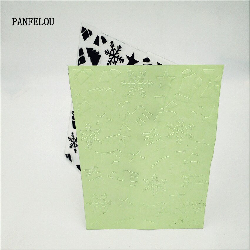 PANFELOU Christmas doll card Embossing folders Plastic For Scrapbooking DIY Template Fondant Cake Photo Album Card Making