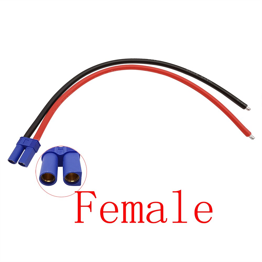 10AWG Silikon Kabel EC5 Stecker/Weibliche Jack Draht Anschluss für RC Batterie Spielzeug Zopf Draht Länge 15cm 30cm 50cm: 1Stck weiblich / 15CM