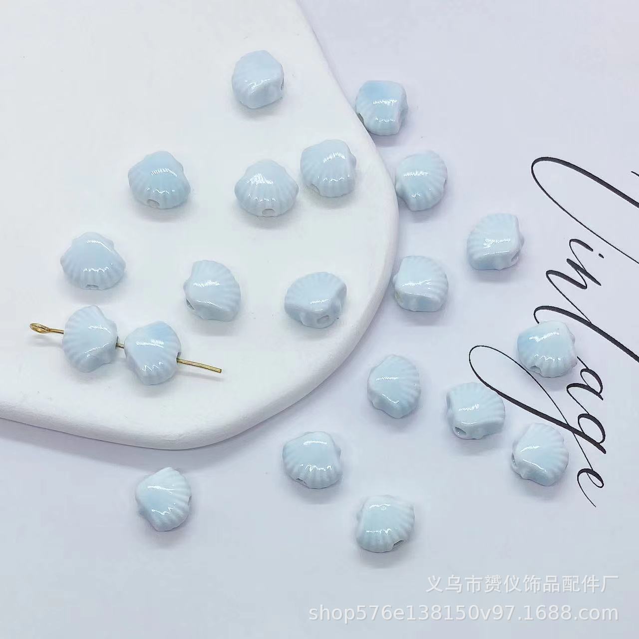 10pcs/lot 10x12MM Small Shell Beads Charms Ceramic Spacer Loose Beads For Jewelry Making DIY Bracelet Earring Accessories: Clear