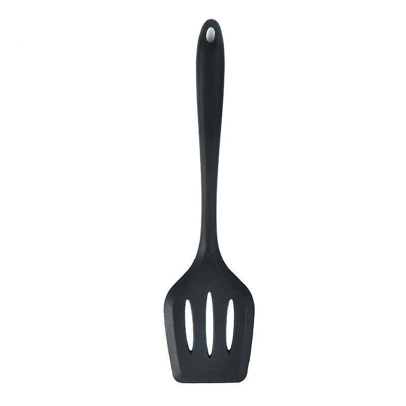 Silicone Spatula Turner Slotted spoon Ladle Spoon Spoon Spatula Spooula Spatula Basting brush Food Tongs Silicone Kitchenware: Black Turner