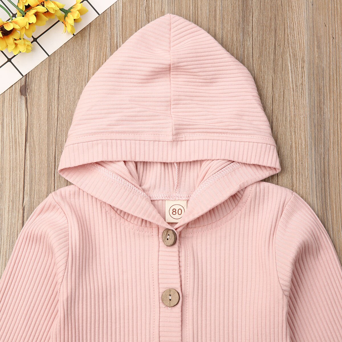 Herfst Baby Baby Girl Solid Gebreide Vest Lange Mouw Capuchon Uitloper Kids Truien Tops