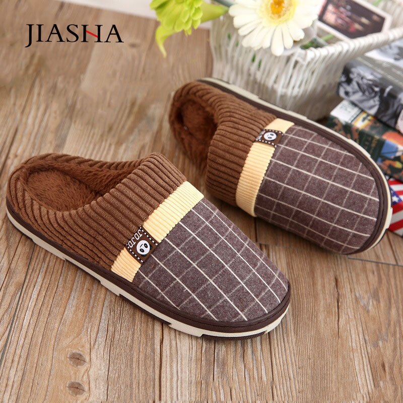 warm indoor slippers men shoes plush flock winter home slippers for men non-slip sewing soft male shoes men slippers