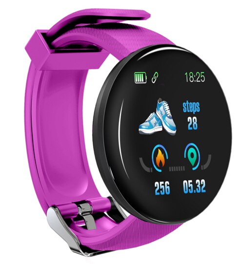 nouvelle montre intelligente hommes pression artérielle ronde Bluetooth Smartwatch femmes montre étanche Sport Tracker WhatsApp pour Android Ios: Pourpre