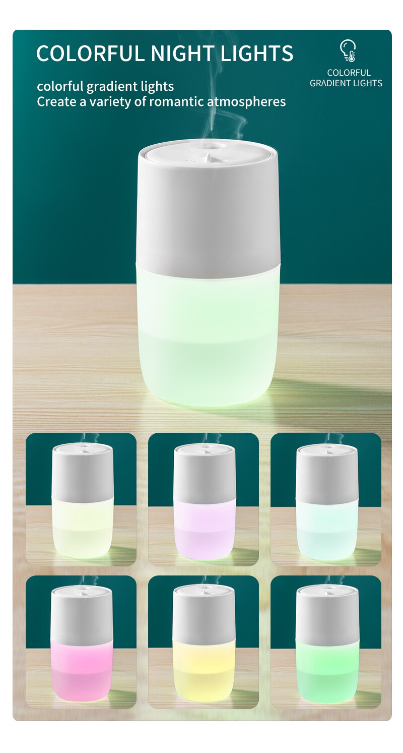 Xiaomi – Mini humidificateur d&#39;air, , deux modèles, 7 types de lumières, effet de fumée