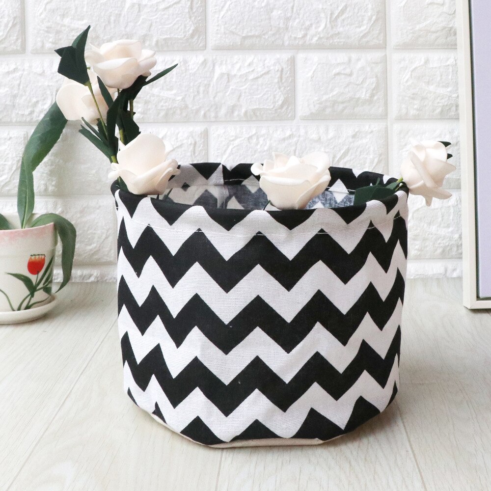 Small Folding Laundry Basket For Toy Printed Storage Barrel Bucket Bag Dirty Clothes Sundries Household Organizers Desktop: I
