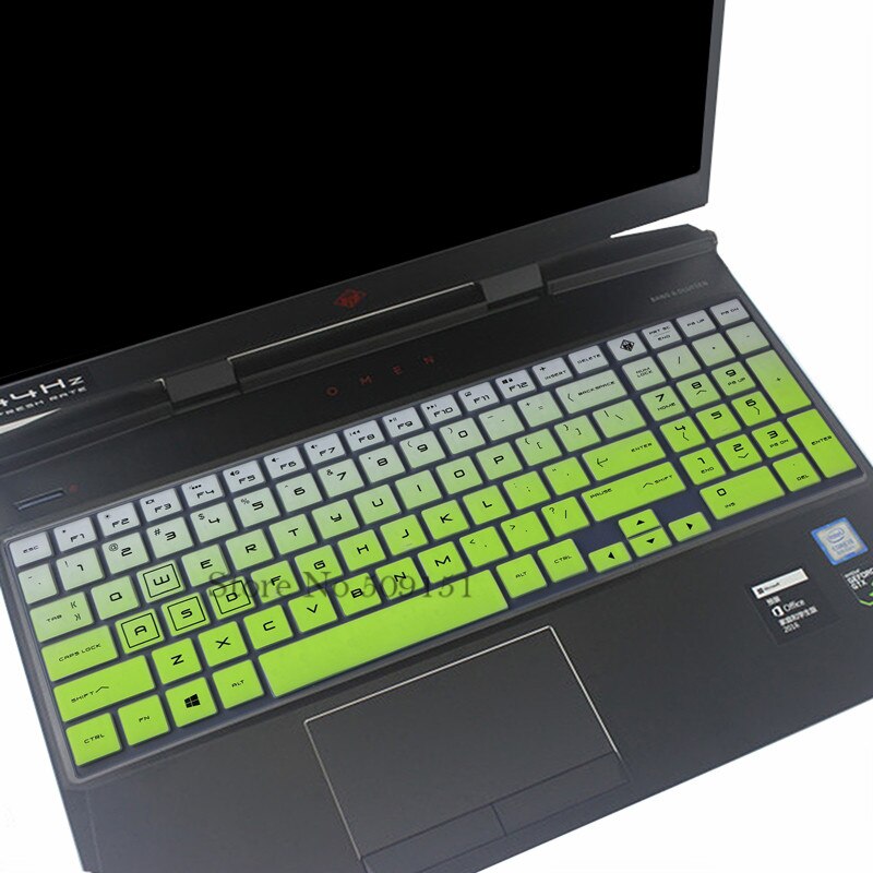 For HP OMEN IV 15-Dc0051Nr DC0008TX 15-DC0007TX 15 DC0006TX 15-dc0xxx Series Gaming Laptops 15 DC 15.6" Keyboard Cover Protector: Gradual Green