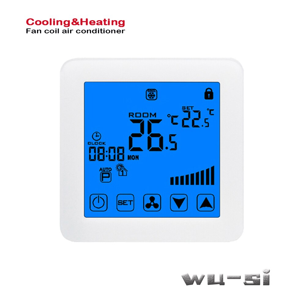 Programmable 2P 4P thermostat with cooling,heating,ventilation