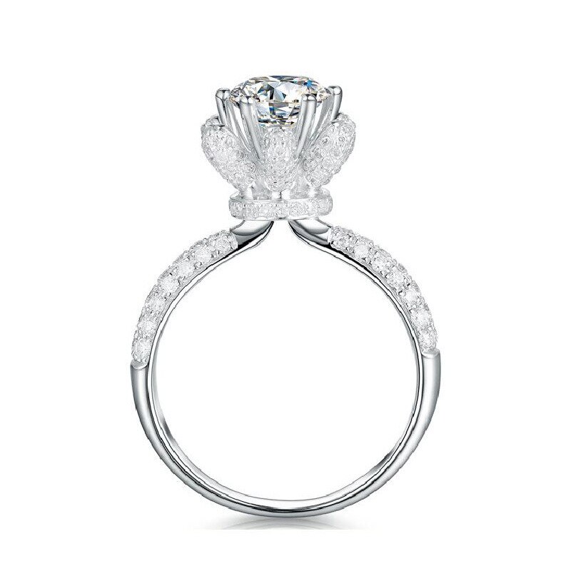 925 prata esterlina 2 quilates anel de diamante para mulher bizuteria casamento anillos pedra preciosa prata 925 jóias anel de diamante branco: 7