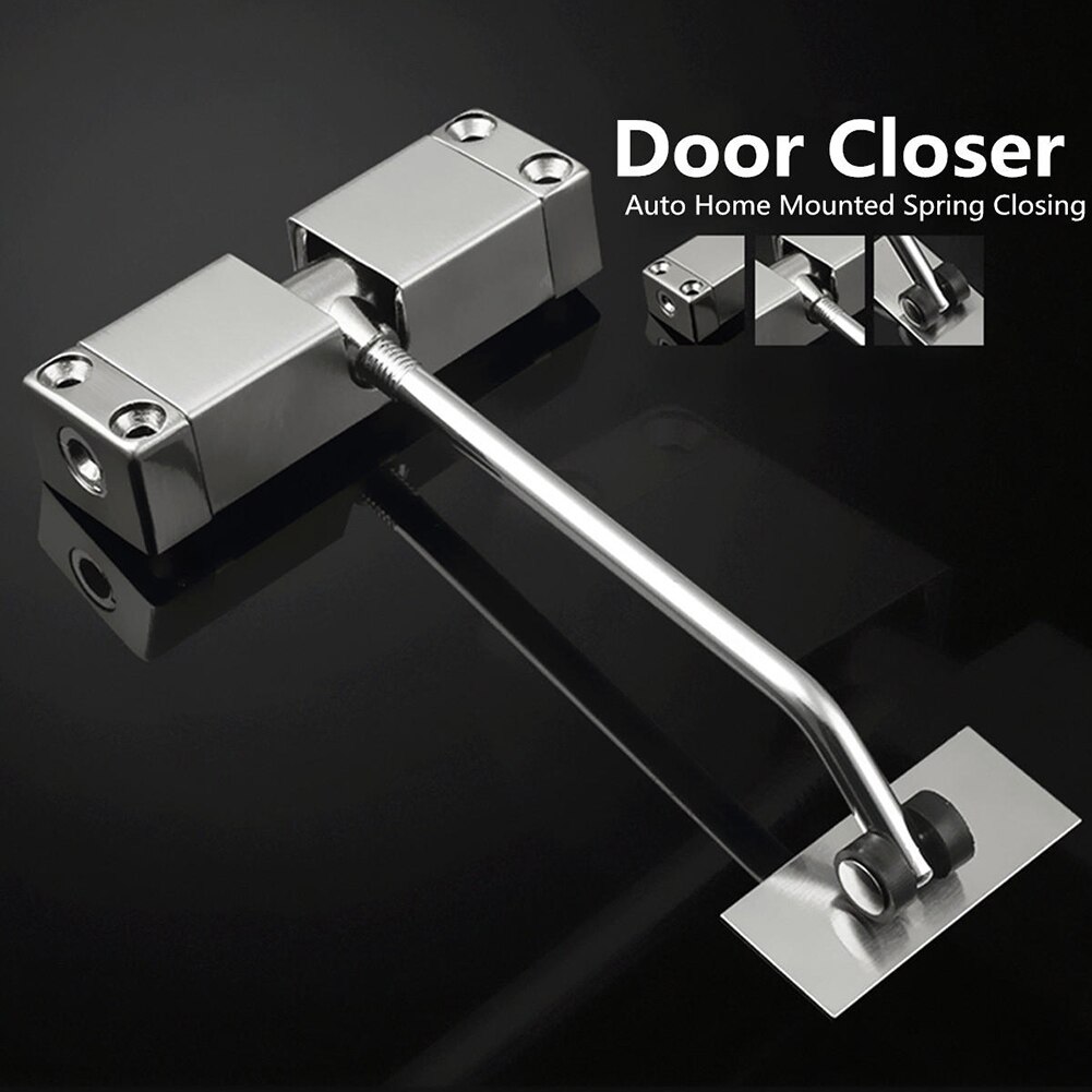 Spring Surface Mounted Simple Adjustable Automatic Security Locks Stainless Steel Closing Door Closer Home