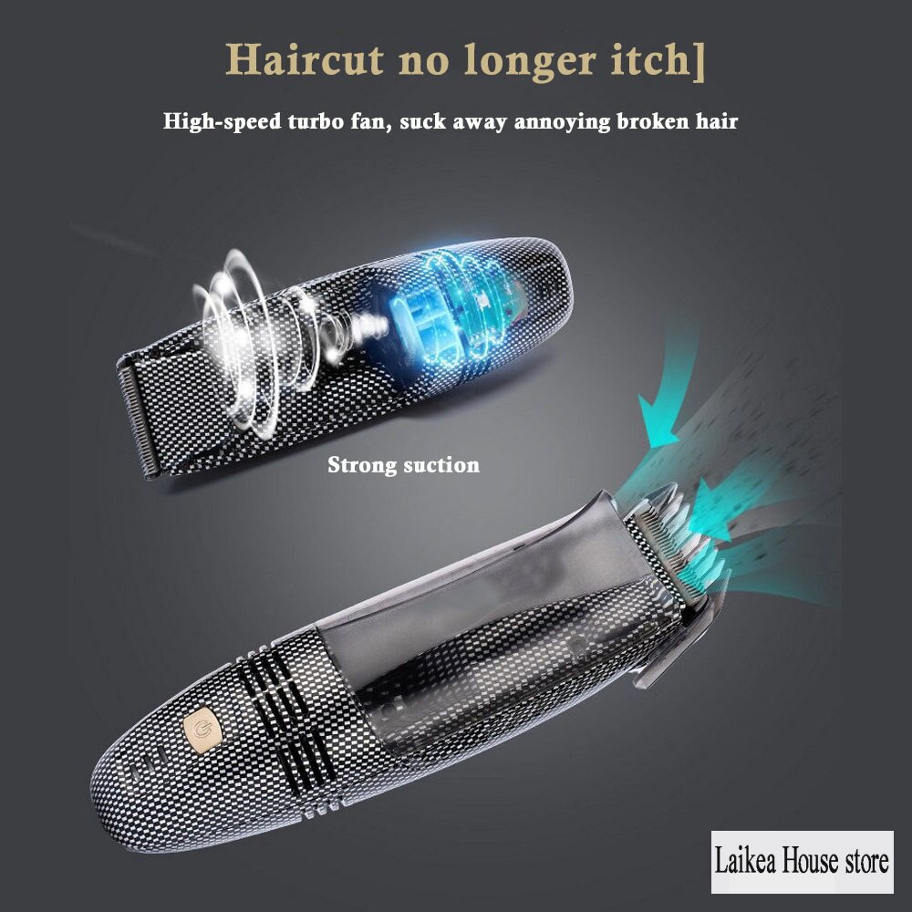 Tondeuse électrique à aspiration pour hommes, Rechargeable, pour adulte, appareil pour couper les cheveux et raser la barbe