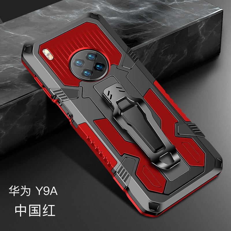 Custodia per Huawei Y9A 2020 custodia FRL-22 custodia antiurto per Clip da cintura custodia per Huawei Y9A Y 9A Coque Funda capa: For Enjoy 10 Plus / Red