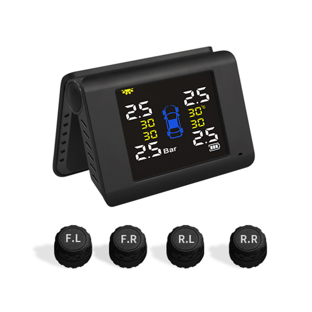 Folding Wireless Tire Pressure Monitoring Alarm System TPMS for Hyundai For KIA Universal Digital Solar-Powered Car TPMS