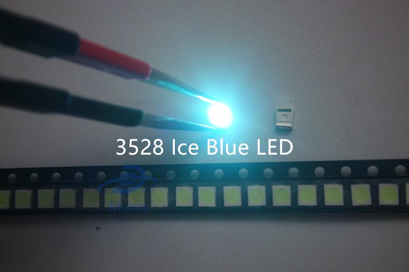 SMD LED 3528 Licht Blauw 1000 stks/partij Ice Blue lamp kralen 490-495nm