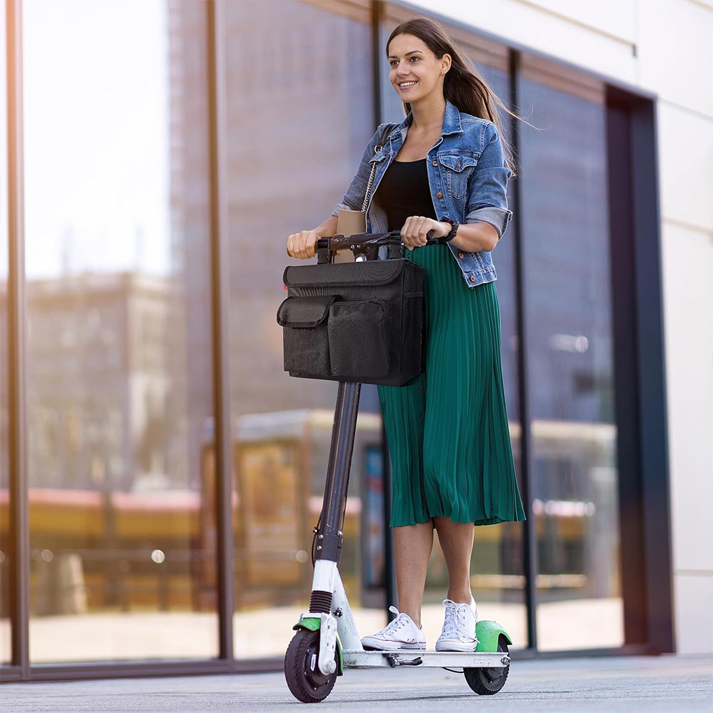 Styrtaske til løbehjul, stor kapacitet, taske til el-løbehjul, multi-lomme taske til el-løbehjul til cykling, organisering af nøgler