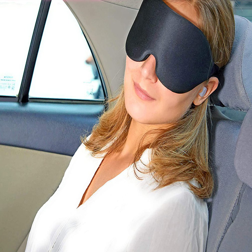 Black Eye Mask Travel Sleep Blindfold 3D Stereo Shading Sleep Eye Mask Lycra + Memory Foam Eye Masks
