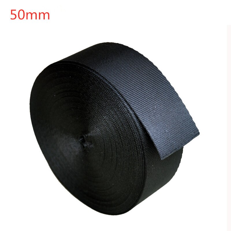 10-50mm brede 5 meter / rulle sort rem polyester / nylon bånd rygsæk stropper tasker håndværk sy taske bælte tilbehør