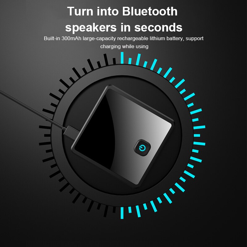 2 IN 1 Bluetooth Audio Receiver Bluetooth Transmitter Support Fiber Optic Interface And 3.5mm AUX Interface For TV Speaker