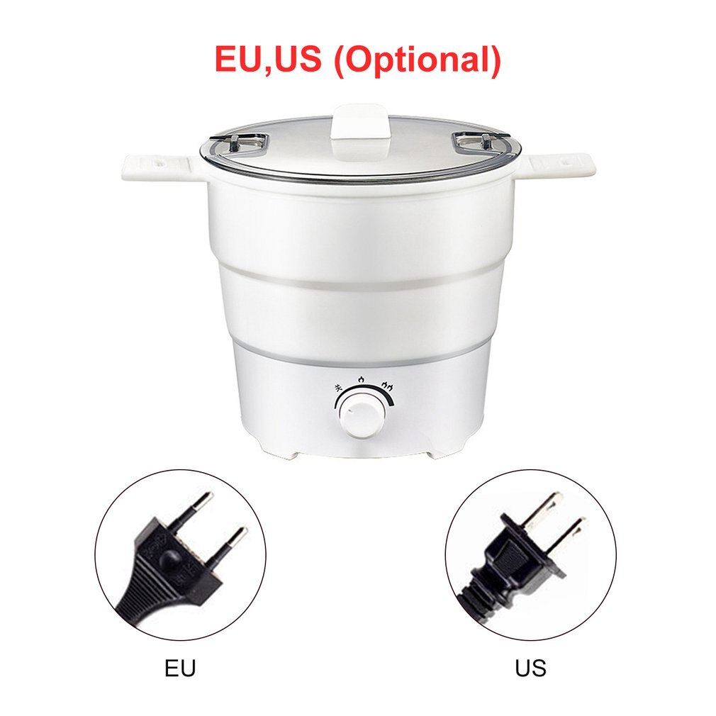 Folding Electric Skillet Kettle Heated Food Container Heated Lunch Box Cooker Portable Pot Cooking Tea Pot