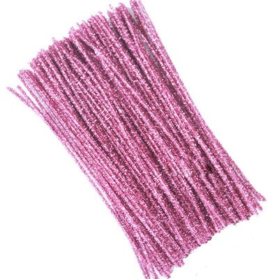 100 stuks kinderknutsels pluche stokjes handgemaakte kunst diy materialen shilly stick speelgoed educatief diy speelgoed voor kinderen: Roze