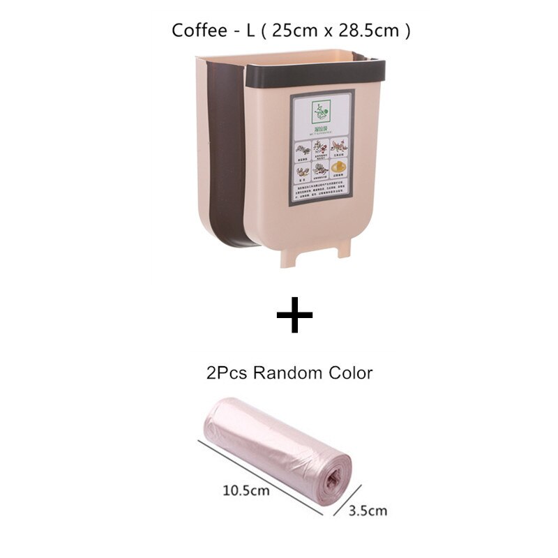 Cozinha dobrável lata de lixo carro reciclar bin lixo bin cozinha caixote do lixo lixo bin lixo lata de lixo para cozinha: L Coffee