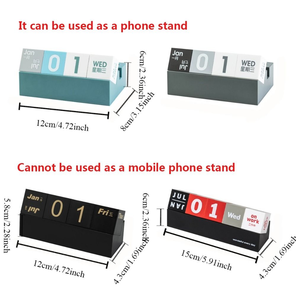 Kubeformet evighedskalender ornamenter datovisning multifunktionelle skrivebordskalendere mini gør-det-selv telefonholder soveværelse