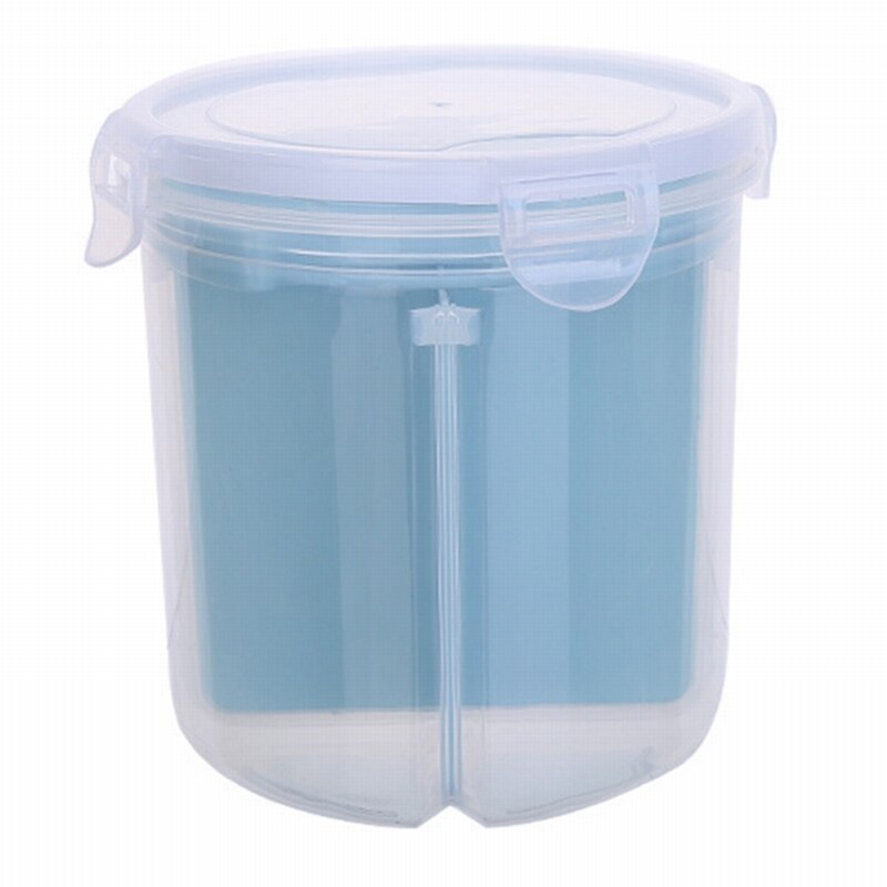 Junejour Plastic Rotary Rice Cans Grain Storage Bins Cereal Dispenser Box Kitchen Food Barrels Container Storage Boxes S/L: Sky Blue / L