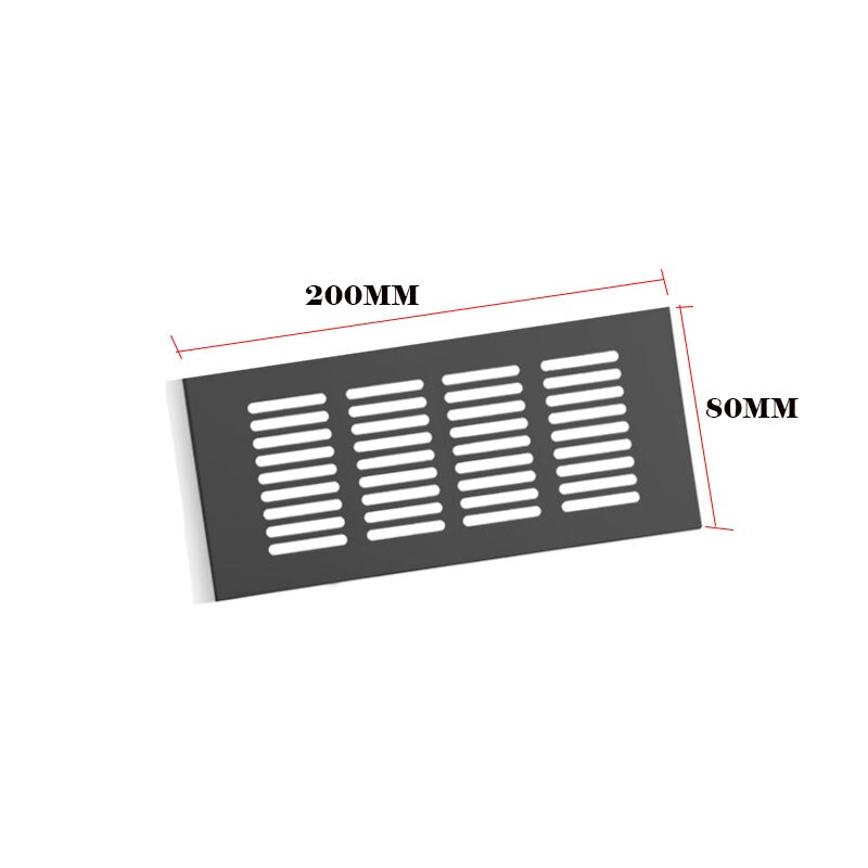 Møbler hardware aluminiumlegering ventilation mesh rektangulært skab garderobe ventilation udluftning: 80 x 200mm