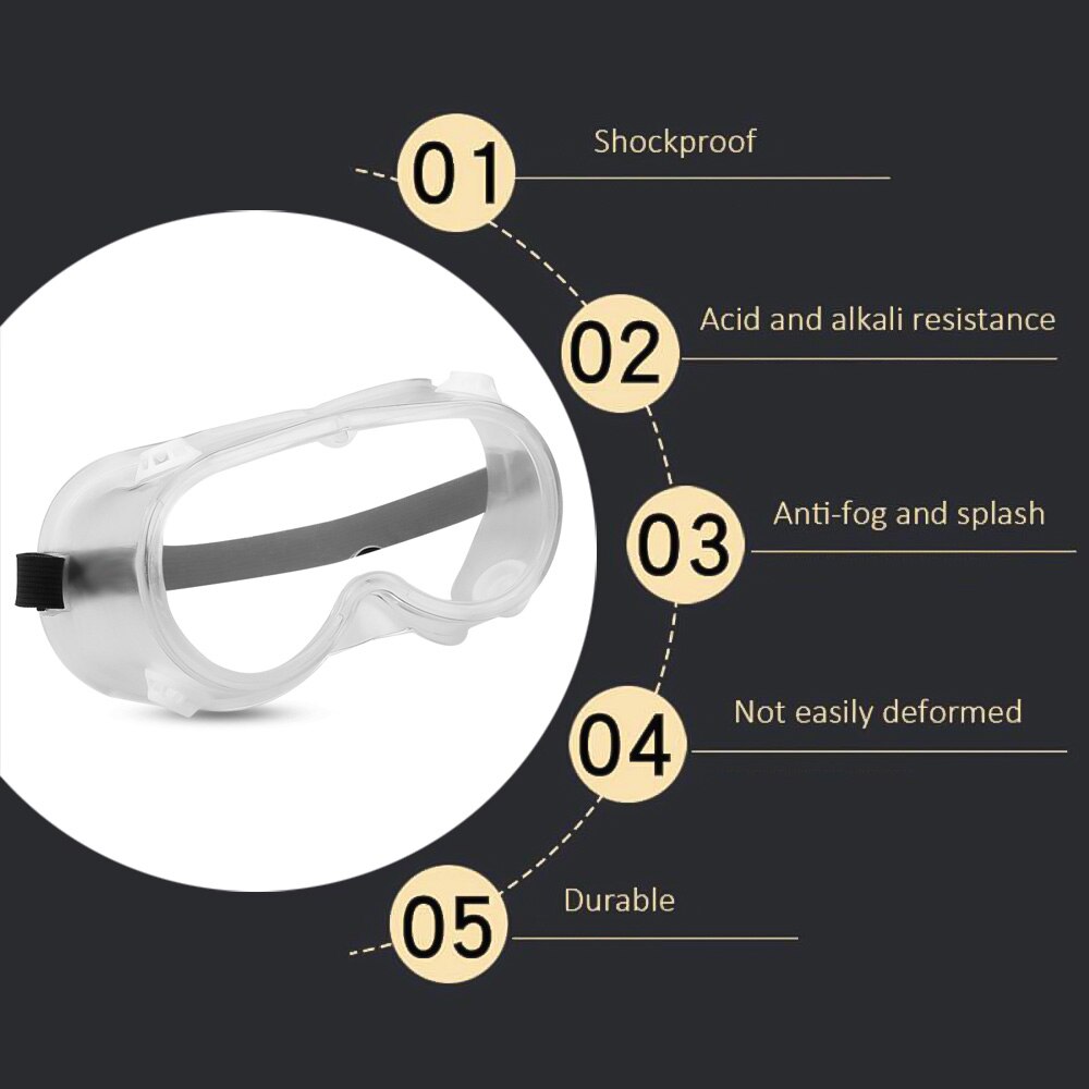 Protective Safety Goggles Fully Closed Breathable Glasses Dust-proof Anti-Fog Labor-proof Transparent Isolation Eye Mask