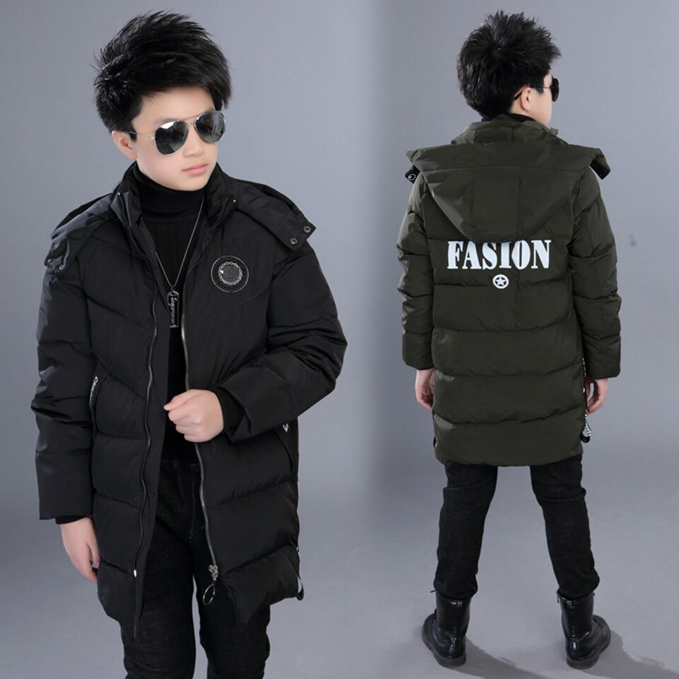 Jas Voor Meisjes Jongens Mode Winter Hooded Down Bovenkleding Jongens Warme Dikke Jas Kids Kleding Sneeuw Wear Snowsuit Parka