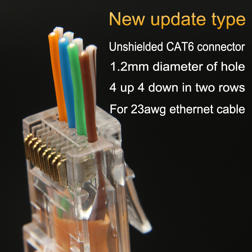 Xintylink-conector rj45 cat6 cat5e 50U/6U, cable ethernet utp 8P8C rj 45 cat 6, conector lan de red cat5, extremos keystone modulares
