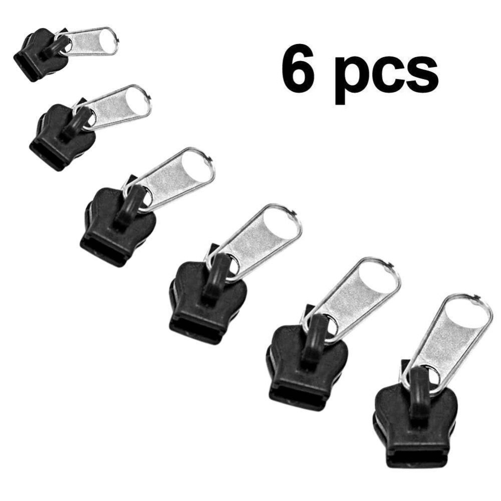 1pack(6pcs) Fix A Zipper 3 Different Size Zipper Puller Slider Plastic No Sewing Instant Zipper Repair Kit As Seen On TV Magiced