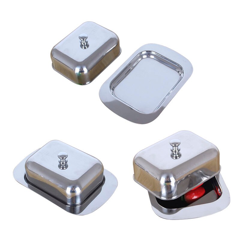 Butter Dish Stainless Steel Butter Dish With Lid Solid Cheese/Butter Container Butter Cheese Storage Box Kitchen Butter Dish Box