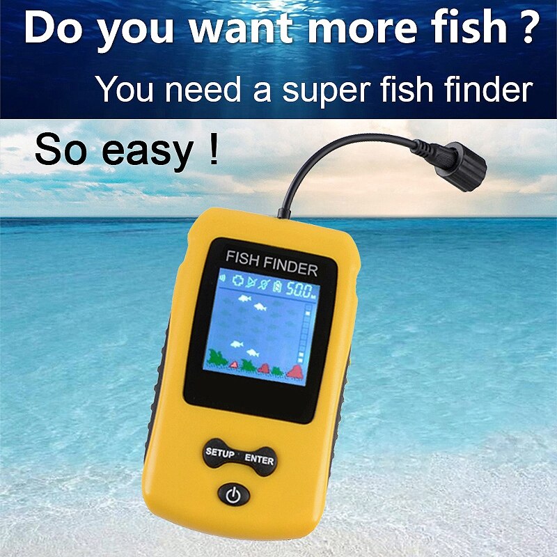 Tragbare Sonar Fisch Finder Mit Farbige Lcd Anzeige Bildschirm Fisch Finder Angeln Locken Echolot Fishfinder