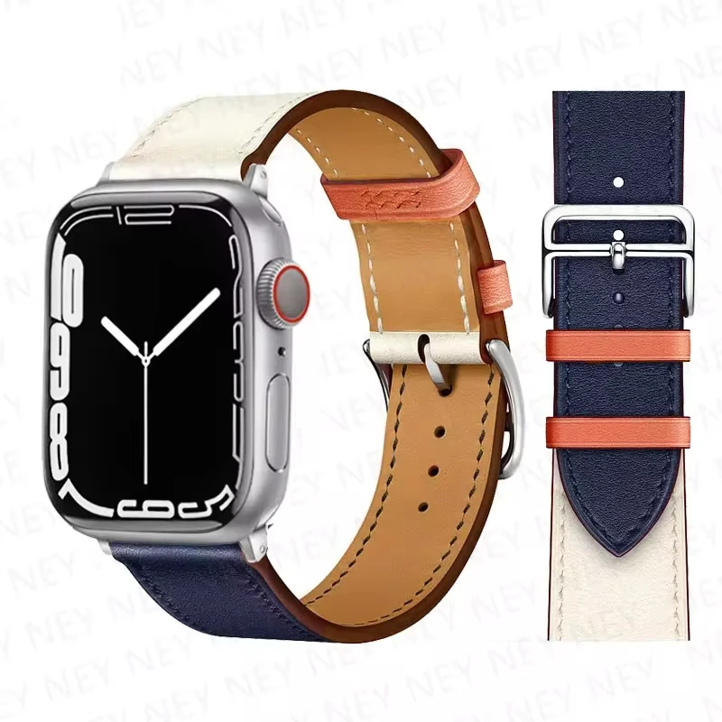 Leather straps For Apple watch band 46mm 44mm 45mm 41mm 42mm 38 40mm bracelet for iWatch ultra 2 49mm series 10 9 8 7 6 5 4 3 SE