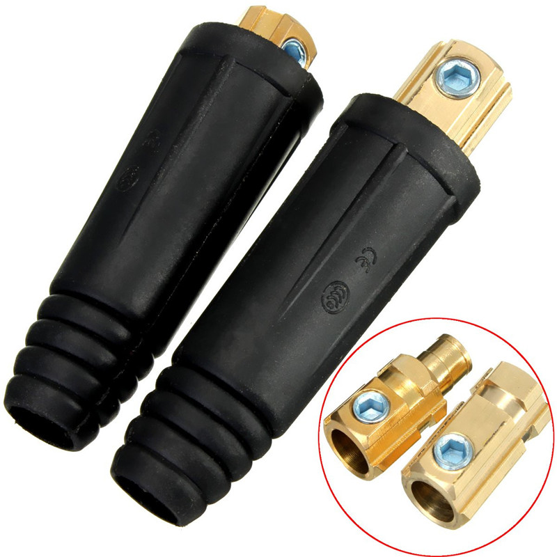 2 Stks 100A-200A Duurzaam 10-25mm Europese Elektrische Socket Lasmachine Rapid Fitting Kabel Connector Plug