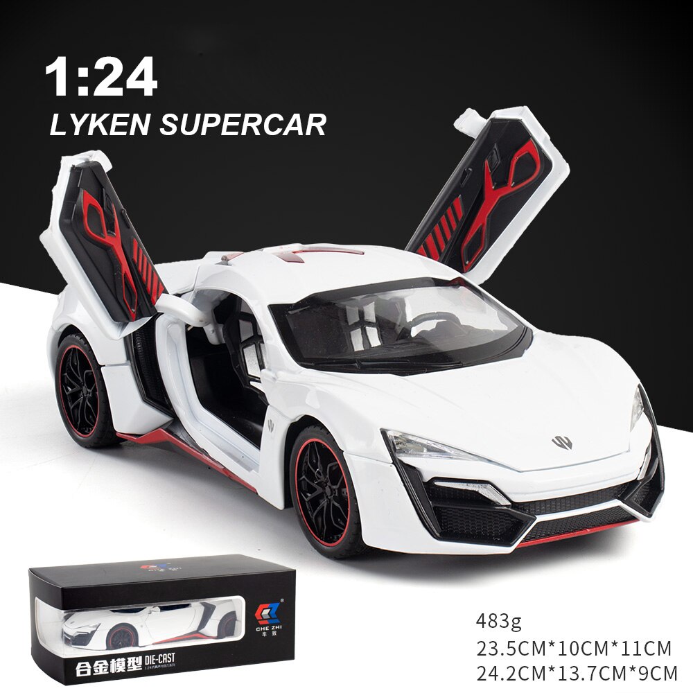 1:24 1:32 Lykan Hypersport In Lega Modello di Auto Giocattoli Pressofusi E Veicoli Auto giocattolo In Metallo Collezione Del Capretto Giocattoli Per Bambini Regali Veloce-Fast And Furious: White send box